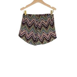 Audrey - Pull On Flutter Shorts with Elastic Waistband Colorful Print / Size M